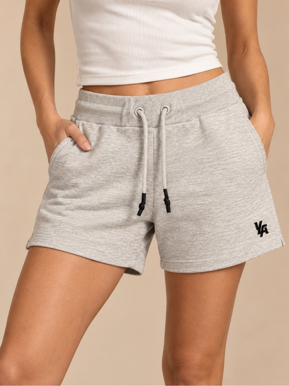 YoungLA Gray Athletic Drawstring Sweat Shorts Size Medium